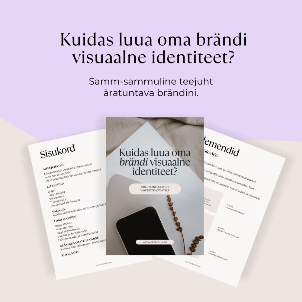 Brändi visuaalne identiteet - juhend. Autor Disain iis
