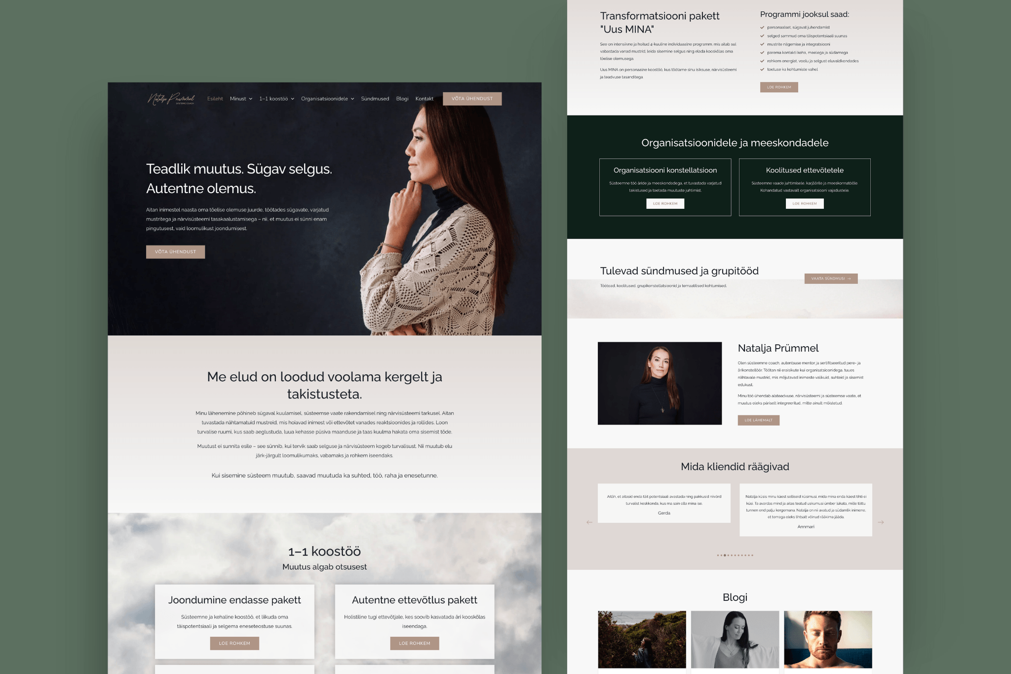 Natalja Prümmel veebilehe ülevaade. Veebidisain Disain iis